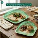 ECO SOUL 7 & 10 Inch Disposable Bamboo Bundle Plates (50 Pack), Large
