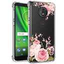 Ueokeird for Moto G6 Play Case, Floral Pattern Soft Flexible TPU Bumper Case with Rose Flower, Shock-Absorbent, Screen Protection Cover for Motorola Moto G6 Play roseflower