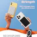amBand Magnetic Sticky Phone Suction Grip for MagSafe, Removable for Wireless Charging, Durable Magnet Silicone Portable Mount Stand for iPhone 12 13 14 15 16 17 Series, Hands-Free Video/Selfie, Black