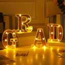 Demissle 4 Graduation Party Decorations 2026 Grad LED Marquee Letters Graduation Table Light Up Sign for Kindergarten Preschool High School College Class of 2026 Grad Party Supplies(Gold)