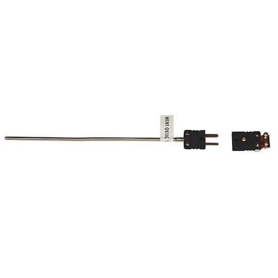 Cole-Parmer Type J Thermocouple Probe Quick Dis-Connector, with Mini-Connector, 18 (in) L, .125 Dia, Ungrounded Junction