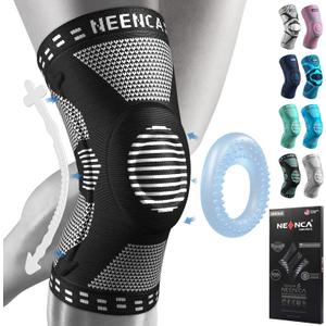 NEENCA Knee Braces for Knee Pain Relief, Compression Knee Sleeves with Patella Gel Pad & Side Stabilizers, Knee Support for Weightlifting, Running, Workout, Arthritis, Meniscus Tear, Men Women. ACE-53 (Medium, Black)