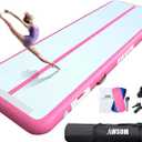 AWSUM Inflatable Air Gymnastics Mat 10ft/13ft/16ft/20ft/23ft Training mat 4/8 inches Thick tumbling mat with Electric Pump for Home/Gym/Outdoor (Pink/Pink)