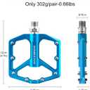 ROCKBROS Mountain Bike Pedals MTB Pedals Bicycle Flat Pedals Aluminum 9/16" Sealed Bearing Lightweight Platform for Road Mountain BMX MTB Bike