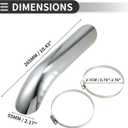Motoforti Universal Motorcycle Exhaust Pipe Heat Shield Curved Motorbike Heat Insulation Cover, 265x55mm, Durable, Stainless Steel, Silver Tone, 1 Set