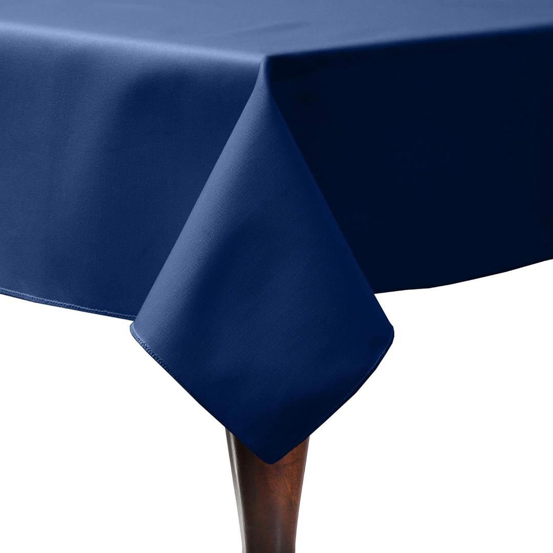 Ultimate Textile -5 Pack- Poly-Cotton Twill 48 x 72-Inch Rectangular Tablecloth, Navy Blue
