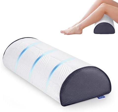 FcyLd Bolster Pillow-Knee Pillow for Back Sleeping-100% Memory Foam Bolster Pillow for Legs, Lumbar Support Cylinder & Spine, Premium Under Knee Cushion for Bed, Massage Table & Home Use, 20"x7.8"x5"