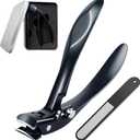 Long Handle Toenail Clippers for Seniors Ultra Wide Jaw Opening Toe Nail Clippers Set for Thick Toenails Sharp Professional Fingernail Cutters Trimmers for Men Women - Black