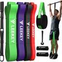 LEEKEY Pull Up Assistance Bands,Muit Levels Resistance Bands for Senior/Adults,Exercise Bands with Door Anchor, Strength Bands for Fitness Training, Physical Therapy,Home Gym Workouts