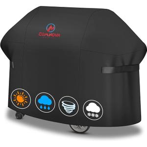Comnova Grill Cover 82 Inch - 600D BBQ Cover for Outdoor Grill Heavy Duty and Waterproof, Large Barbecue Gas Grill Covers for Weber, Char-Broil, Nexgrill, Monument, Dyna-glo, Brinkmann and More (Black)