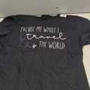 Excuse me as I Travel Around the World T-Shirt (Black, L)