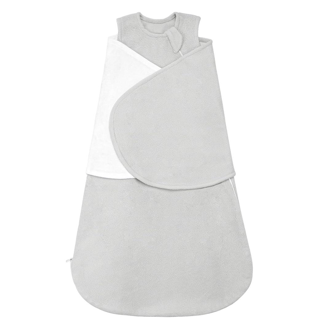 ZIGJOY Swaddle Sleep Sack Newborn 1.5 Tog Fleece Wearable Blanket Baby 6-12 Months - Lightweight MicroFleece Winter Sleeping Sacks Bag for Infant Girl Boy Gifts, Grey