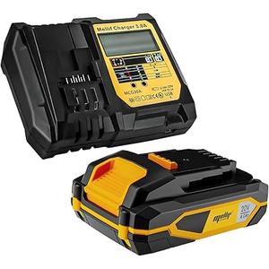 Mellif Battery and Charger Kit, 20V 4.0Ah Replacement Dewalt Battery and 4.0A Fast-Charging Charger (110~240V Input), Compatible with Dewalt 20V Max Tools, 5V 2A USB Charger (Yellow)