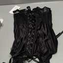 Women's Sexy Lace Lingerie Set with Garter Belt Bodysuit Teddy and Panty (Black)L-XL