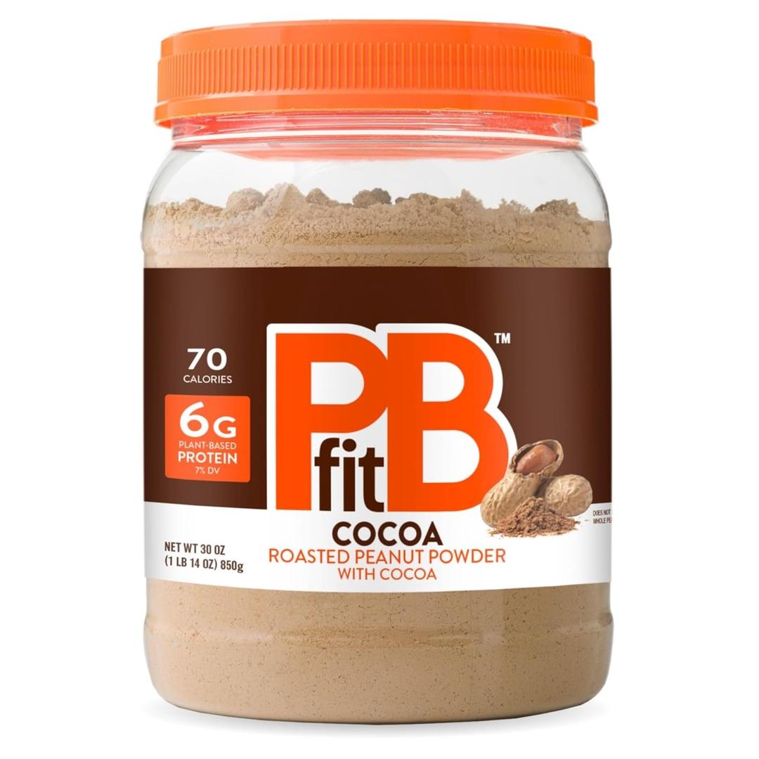 PBfit 30 Ounce Peanut Butter Powder Chocolate Flavor, Cocoa Powdered Peanut Butter Spread From Real Roasted Peanuts and Cocoa, 6g of Protein 7% DV, Gluten-Free, 70 calories, 88% less fat (Pack of 1) BBD: 03-13-26