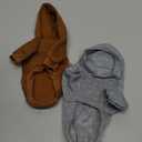 XXS Dog Hoodie Sweaters for Small Dogs, Winter Puppy Sweatshirts with Pockets Hood, Warm Fleece Lined Extra Small Dog Clothes for Chihuahua, Yorkie, 1-2lb Puppies, 2 Pack Coffee+Grey, XX-Small