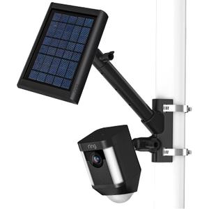 HOLACA 2-in-1 Pole Mounting Bracket for Stick Up Cam Pro Solar Panel, Spotlight Cam Pro/Plus and Stick Up Cam Battery/Wired Outdoor Mount Accessories for Ring SuperSolar Panel (Black)