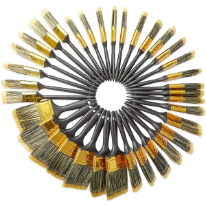 Chip Paint Brushes Set for Home Improvement, 5 Sizes (Gold, 35 Pack)