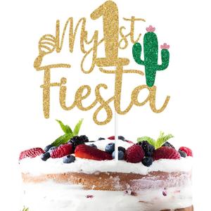 My 1st Fiesta Cake Topper, Taco Bout One, Uno, Mexican Theme Baby's 1st Birthday Party Decorations