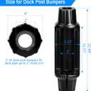 Dock Fender Bumper for Post, Boat Dock Bumpers Slide-Over Post Pole, Slip-On Dock Leg Pipes and Mounting Brackets, Vertical Protection Dock Guards, Soft UV-Resistant Marine-Grade Vinyl