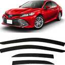 2018-2024 Tape-On Side Window Visor Deflectors for Toyota Camry XV70 L LE SE XLE XSE Hybrid Dark Tinted Rain Guards 2019 2020 2021 2022 2023