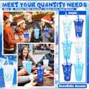 Yoiemivy 24 Pack Winter Plastic Cups Bulk 24 oz Reusable Snowflake Tumbler with Lids and Straws Holiday Party Christmas Drinking Cups for Holiday Party Favors Supplies