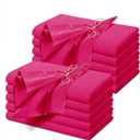 NSGZ 12-Pack Dinner Napkins - Hot Pink, 20x20 Inch Cotton Linen Napkins, Hemstitch, for Dinner, Wedding, Restaurant