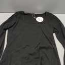 Womens Long Sleeve Shirts Crop Tops Fall Fashion Solid Square Neck, Black, Size L