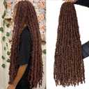 Leeven 30 Inch Long Butterfly Locs Crochet Hair for Black Women 6 Packs Pre-twisted Crochet Butterfly Braids Locs Brown Distressed Faux Locs Crochet Hair 