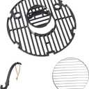 13 3/4" Round Cast Iron Grill Grate and Charcoal Grate Kit for Char-Griller Akorn E86714 Grill Parts, Grill Grate Replacement Parts for Char-Griller Akorn Portable Kamado Charcoal Grill and Smoker