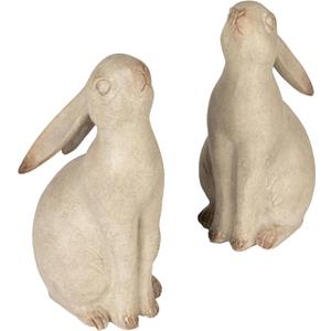 Creative Co-Op Decorative Resin Rabbit Bookends, Grey