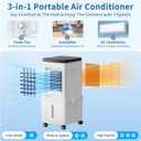Portable Air Conditioners, Swamp Cooler Portable AC Unit for Home Use, Windowless Evaporative Air Cooler with 2.6 Ga Removable Water Tank, Fast Cooling Portable AC for Room, Bedroom, Office