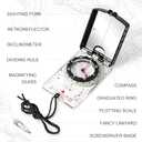 High-Precision Compass with Mirror for Hiking, Camping, Adjustable Declination, Portable Orienteering Compass with Map Scale & Lanyard, Perfect for Outdoor Navigation and Adventure