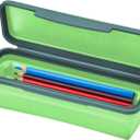 LockerMate by Bostitch Small Flexi Storage Box with Lid, Collapsible Pencil Case Design for Craft and School Supplies, Green