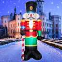 AJY 8 Feet Christmas Inflatable Nutcracker Soldier Holiday Lighted Blow up Yard Decoration 8ft Estaca Nutcracker Inflatable Indoor Porch Outdoor Dcor