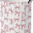 Pink Laundry Basket for Bedroom,Dirty Clothes Basket,Laundry Basket with Handles,Kids Girls Room Canvas Hamper Bag,Blankets,Towel,Toy Storage Organizer (02)
