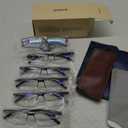 Gaoye 6 pack Executive Style Reading Glasses Men - Durable Readers with Blue Light Filtering - Comfortable Fit with TR90 (Black)