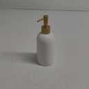 Natheeph 14OZ Ceramic Soap Dispenser Ceramic Soap Pump Dispenser Can Fill Liquid for Bathroom/Kitchen (White)