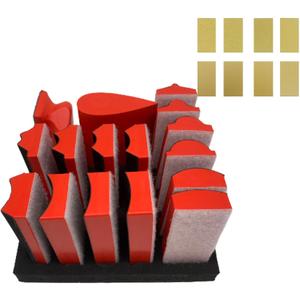 16pcs Hook and Loop Sanding Block Kit with 40pcs Sandpaper Sheets,Interchangeable Assorted Contoured Profile Sanding Pad Tools Set,Hand Sand Chassis for Wood Furniture,Auto Paint and DIY Crafts