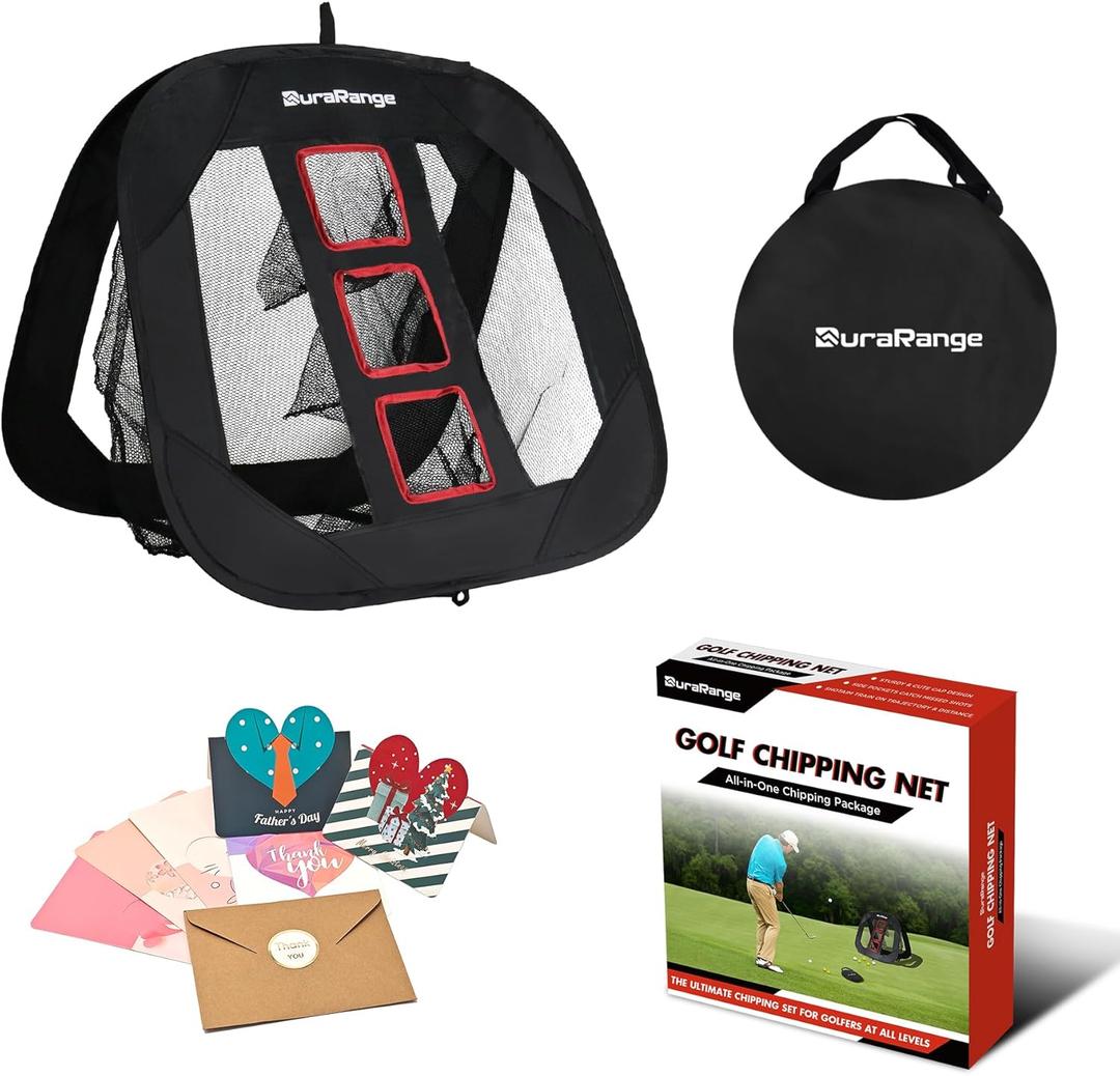 Pop-Up Golf Chipping Net - Ultimate Target Training Chip Aids for Precision & Distance, Outdoor | Indoor Practice, Golfer Gift (Only 1 Black Net)