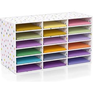 Fuutreo 1 Pc Classroom Construction Paper Storage,Colorful Polka Dots