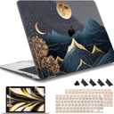May Chen Compatible with MacBook Air 13 inch Release 2021 2020 2019 2018 (Models: M1 A2337/A2179/A1932), Plastic Hard Shell Case for MacBook Air 13 with Retina Display & Touch ID, Starry Mountain