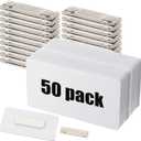 Henoyso 50 Sets 3.4 x 1.8 Inch Magnetic Name Tags Blank Magnetic Badge Holder Bulk Acrylic DIY Badges with Adhesive Tape Custom White Printable for Jacket Shirts Supplies
