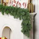 SHareconn 6Ft Artificial Christmas PE Garland, Realistic Norfolk Pine Reef with Hanging Rings, Greenery Decorations for Mantel, Stairs, Table, Wall, Indoor, Outdoor Xmas Decor, 6 FT