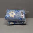 2 x Blue Floral Bath Mats for Bathroom Blue and White Flower Daisy Vintage Rug for Room Decor (Blue, 31" x 20")