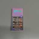 BTArtbox Press On Nails Almond - 3D Design Black Medium Press On Nails with Glue for Women, Opaque Soft Gel Glue On Nails in 15 Sizes - 30 Stick On Nails Kit, Gothic Chains