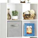 Whitmor 6 Cube Bookcase, 3 Tier Stackable MDF Bookself, Open Storage Display Organizer, Storage Cabinet for Living Room, Bedroom, Home, Office, 23.7" L x 11.7" W x 35.2" H, White