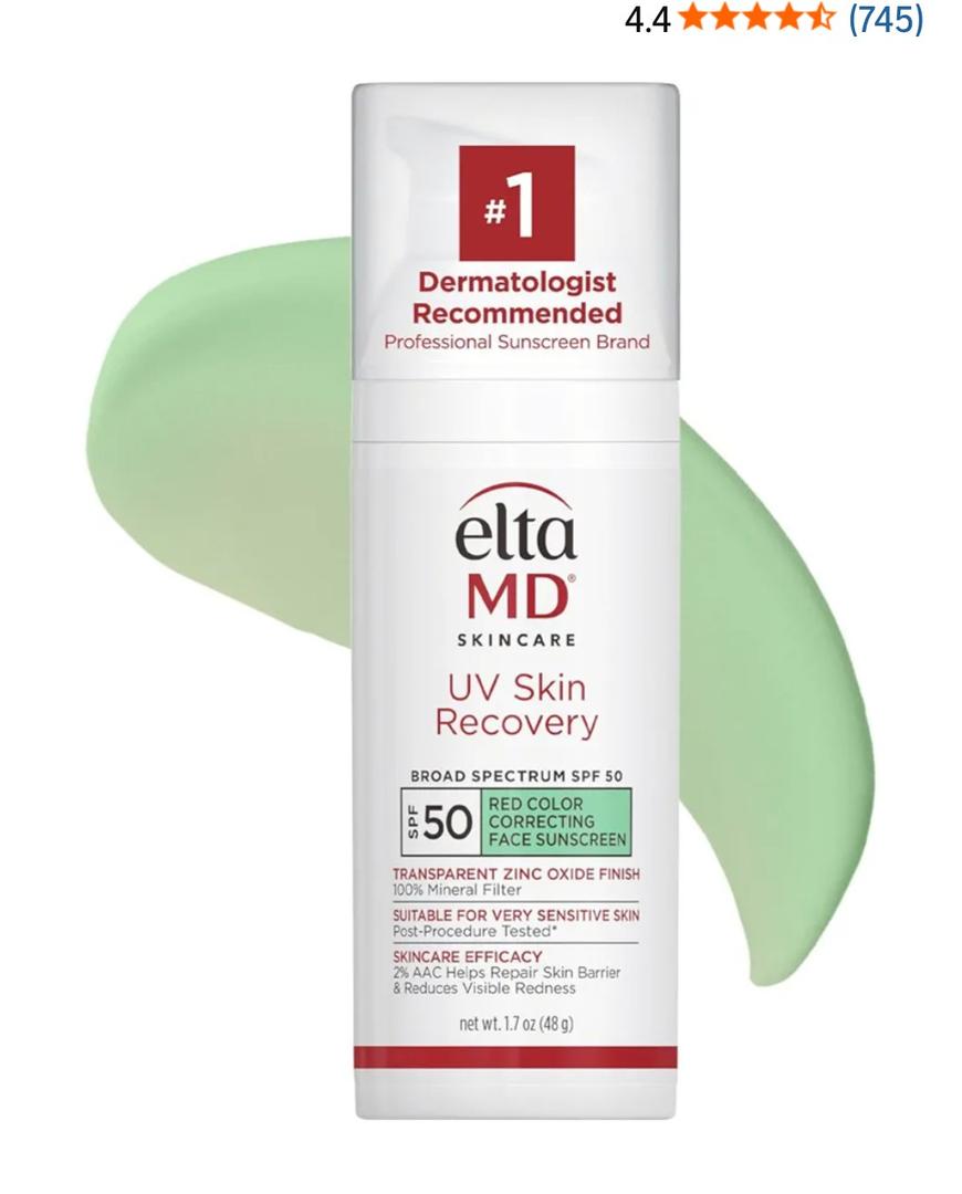 EltaMD UV Skin Recovery Face Sunscreen with Zinc Oxide, All Mineral, Safe for Sensitive Skin SPF 50
