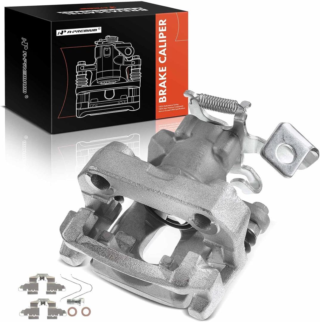 A-Premium Rear Right Disc Brake Caliper Assembly with Bracket Compatible with Toyota Models - Prius 2010-2015, Prius Plug-In 2012-2015, L4 1.8L, Hatchback