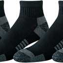 Amazon Essentials Men's Athletic Ankle Socks, Breathable, Cotton Blend, Cushioned, 6 Pairs (13-15, Black)